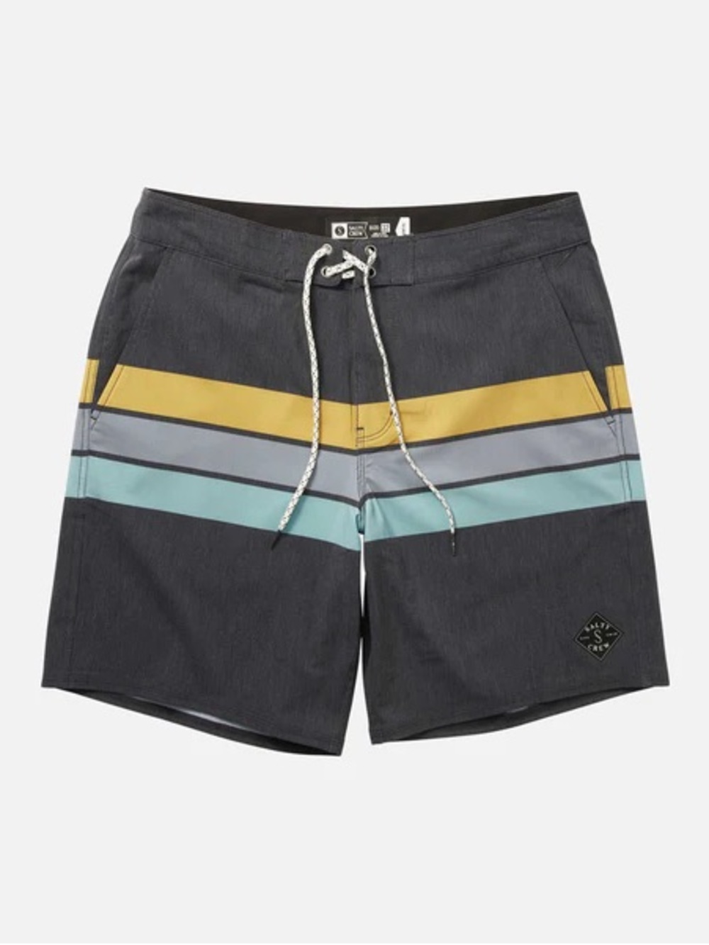 Salty Crew Men's Charcoal Tribal Swim Shorts Size 38 NWT